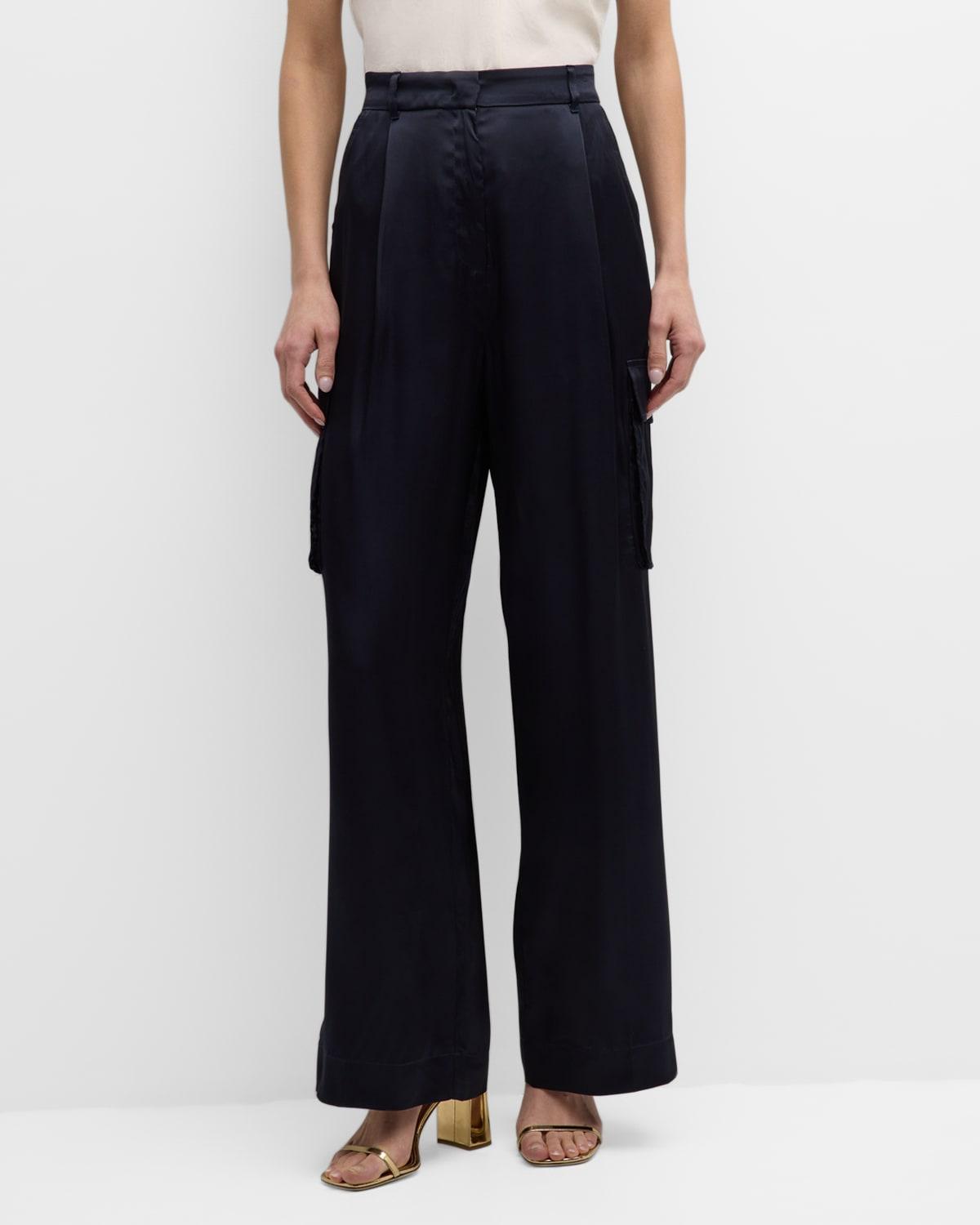 Marella Birillo Satin Cargo Trousers Product Image