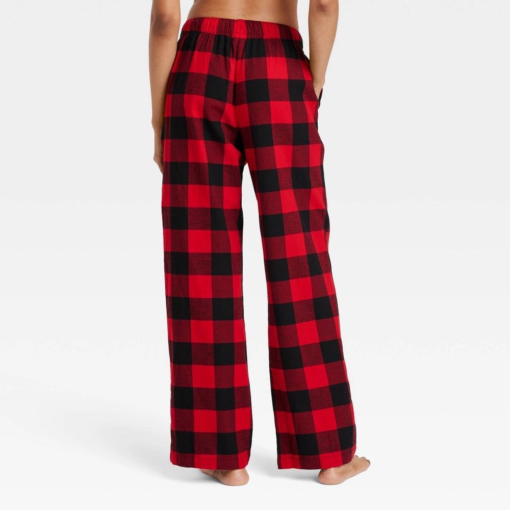 Women's Buffalo Check Flannel Pajama Pants - Auden™ Red S Product Image