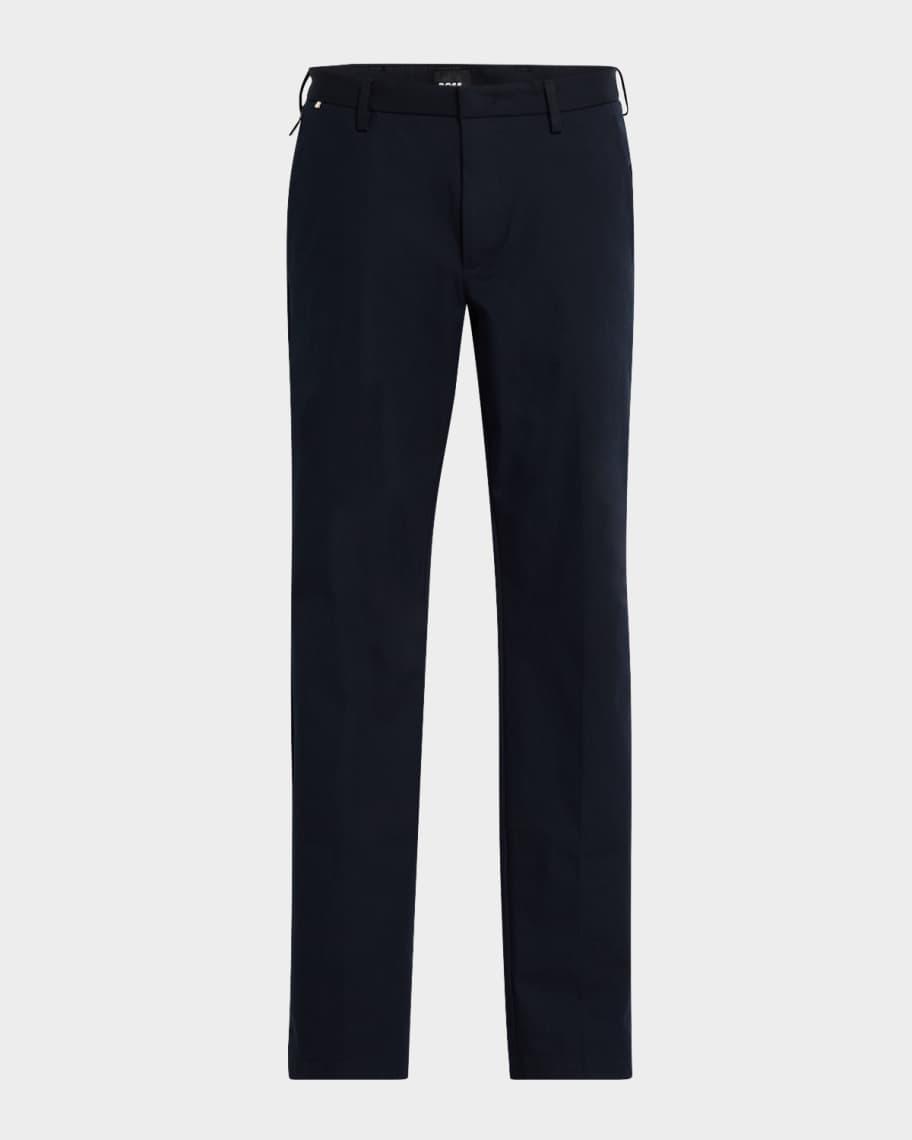 Mens Slim-Fit Trousers in a Cotton Blend with Stretch Product Image