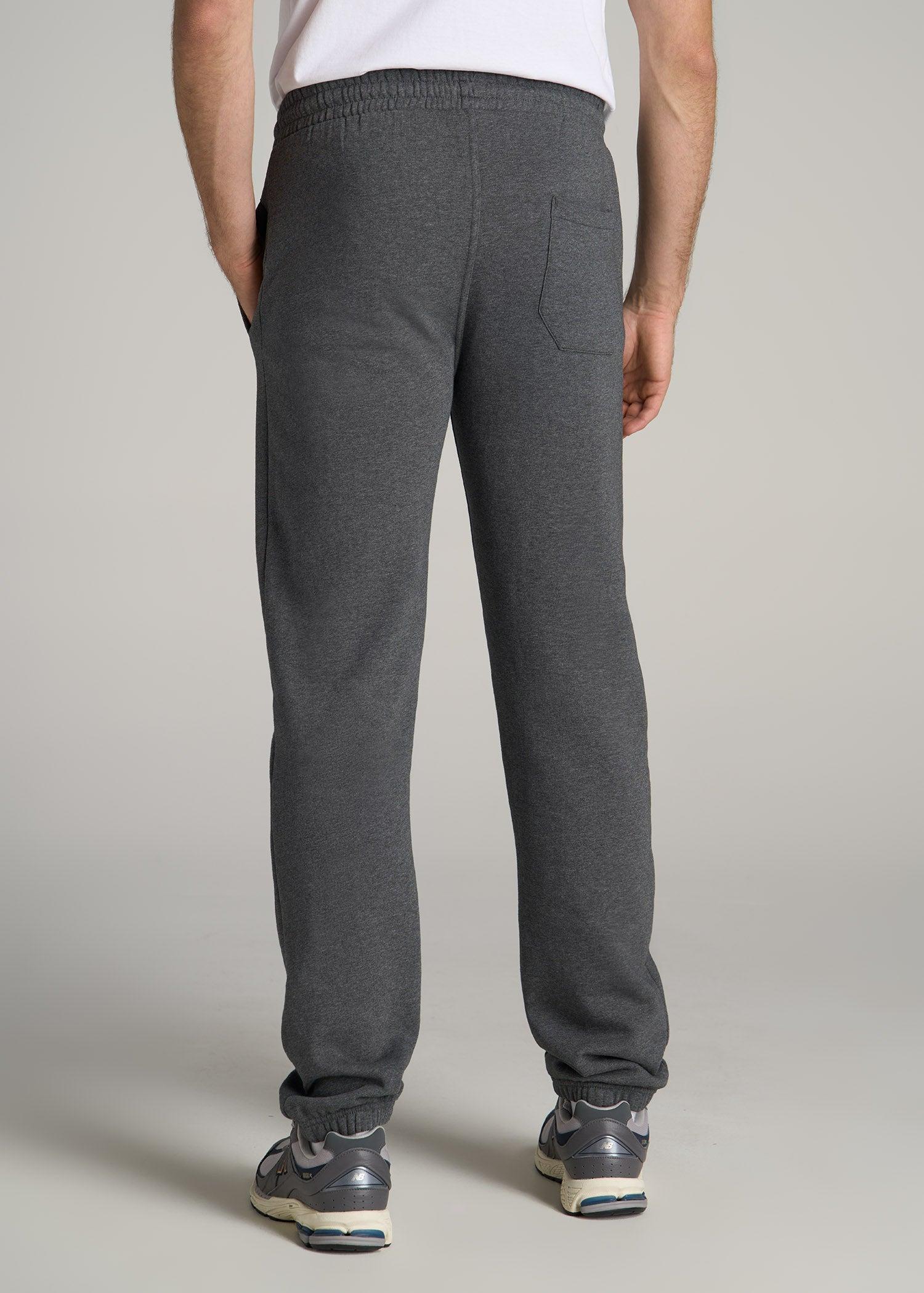 Wearever Fleece Elastic-Bottom Sweatpants for Tall Men in Charcoal Mix Male Product Image