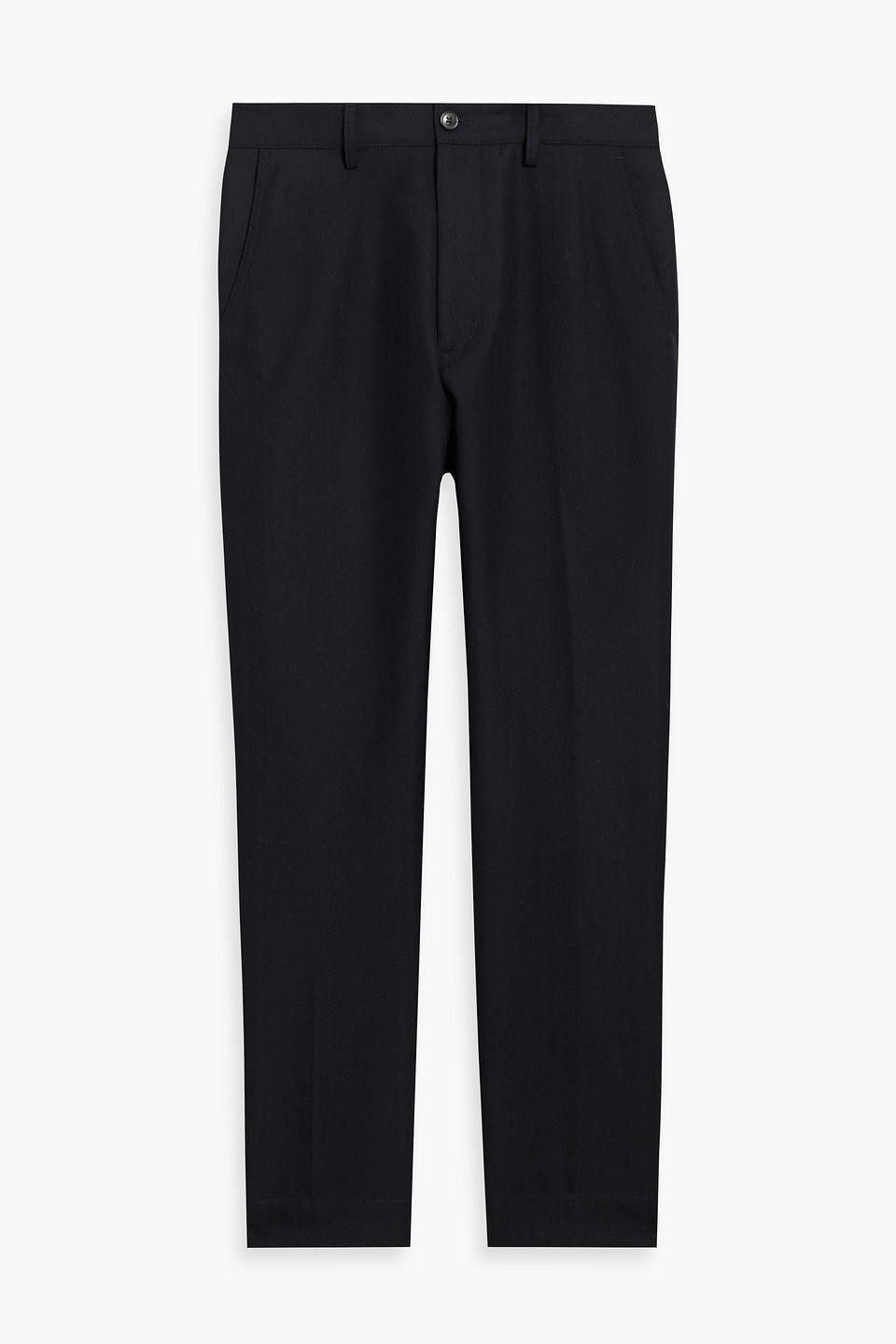 Wool And Cotton-blend Pants In Midnight Blue Product Image