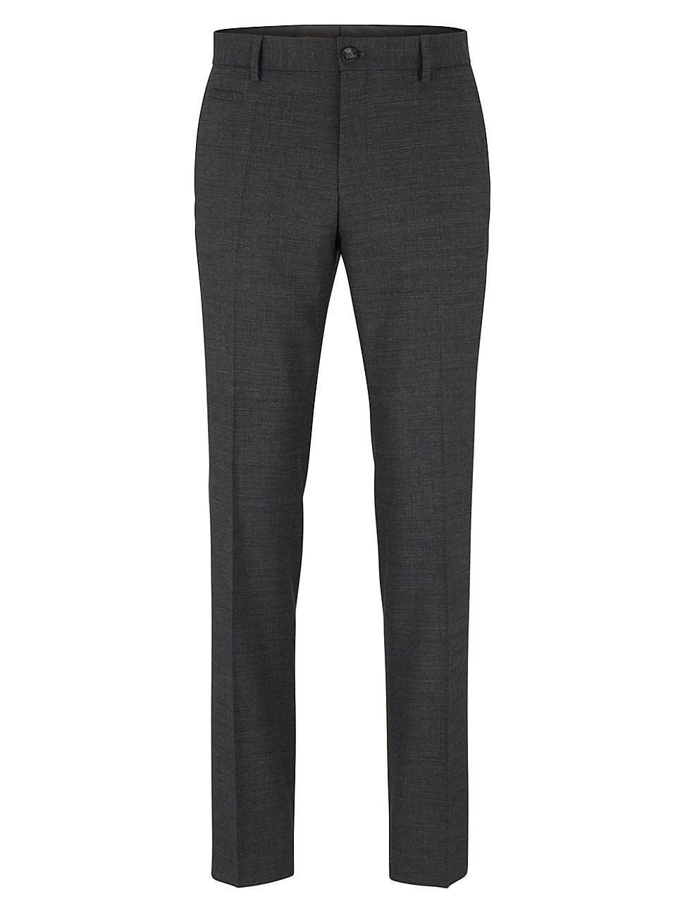 Mens Wool-blend trousers with micro pattern Product Image