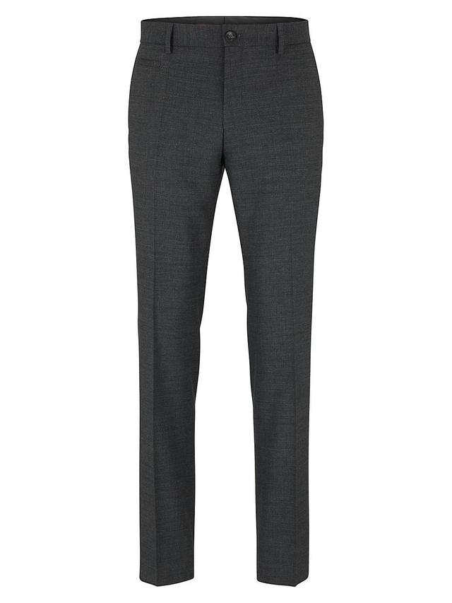 Mens Wool-blend trousers with micro pattern Product Image