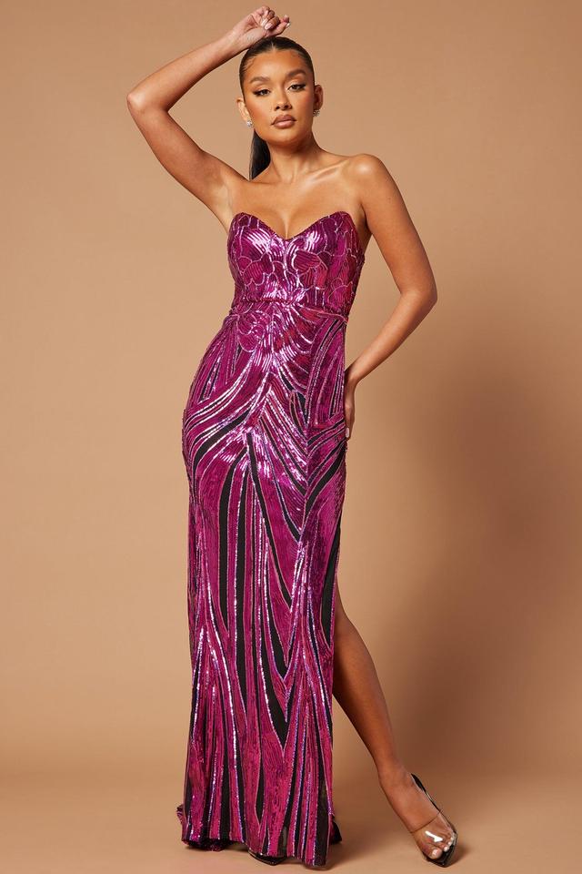 Madelyn Sequin Gown - Magenta Product Image