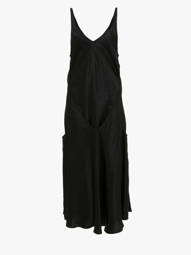 CUT OUT LAYERED SILK DRESS in black | JW Anderson US  Product Image