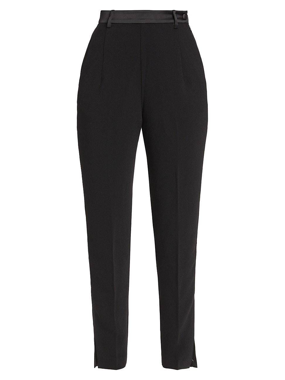 Womens Anton Crepe Straight Tuxedo Pant product image