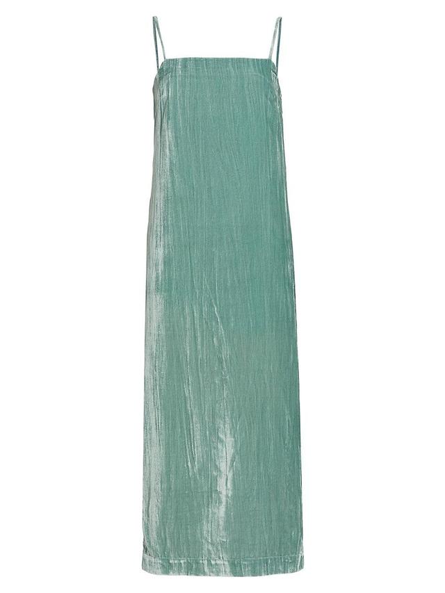 Womens Etinas Velvet Slip Midi-Dress Product Image