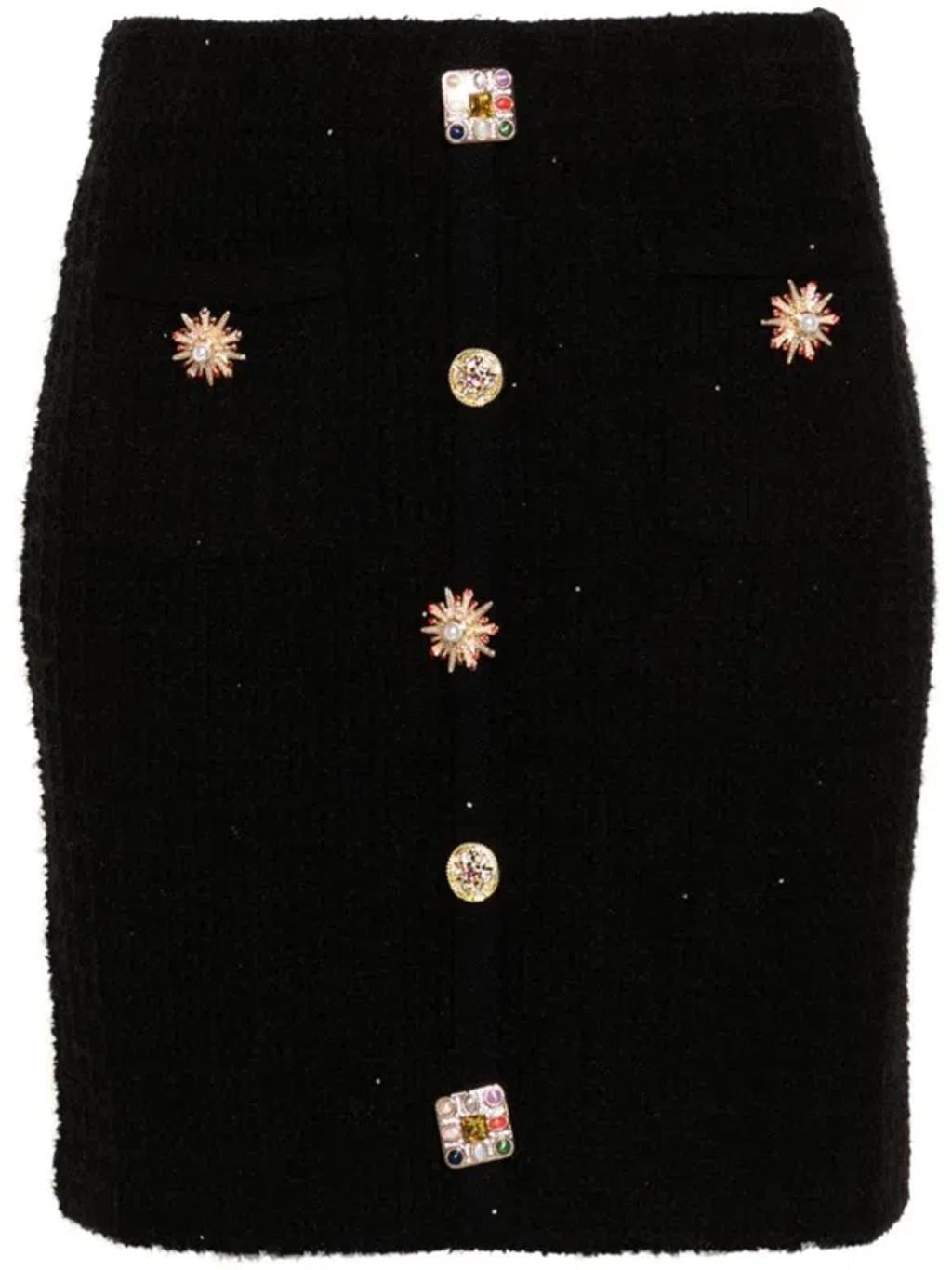 Miniskirt With Jewel Buttons In Black product image