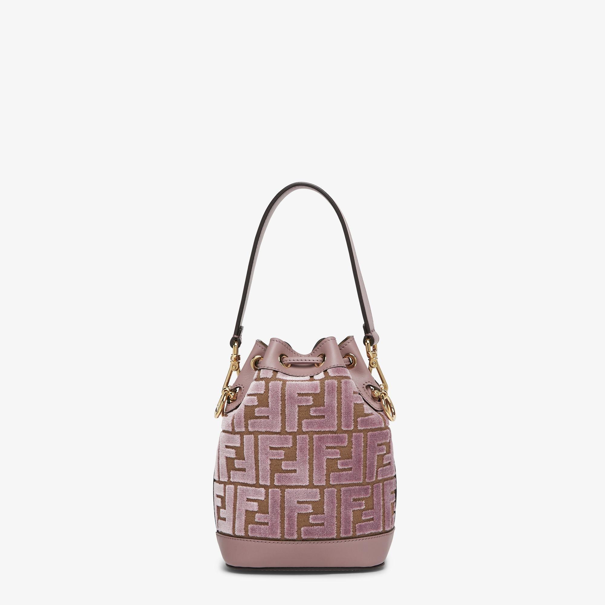 Mon TresorMauve pink FF jacquard velvet mini-bag Product Image