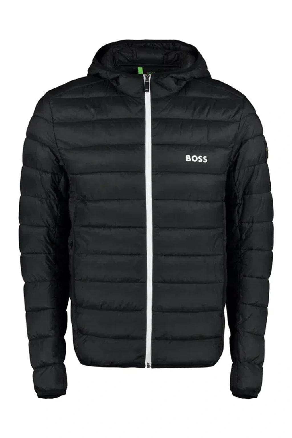 HUGO BOSS Hooded Down Jacket In Black Product Image