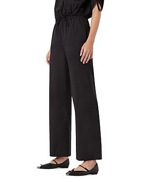 Womens Drawstring Cotton Wide-Leg Pants Product Image