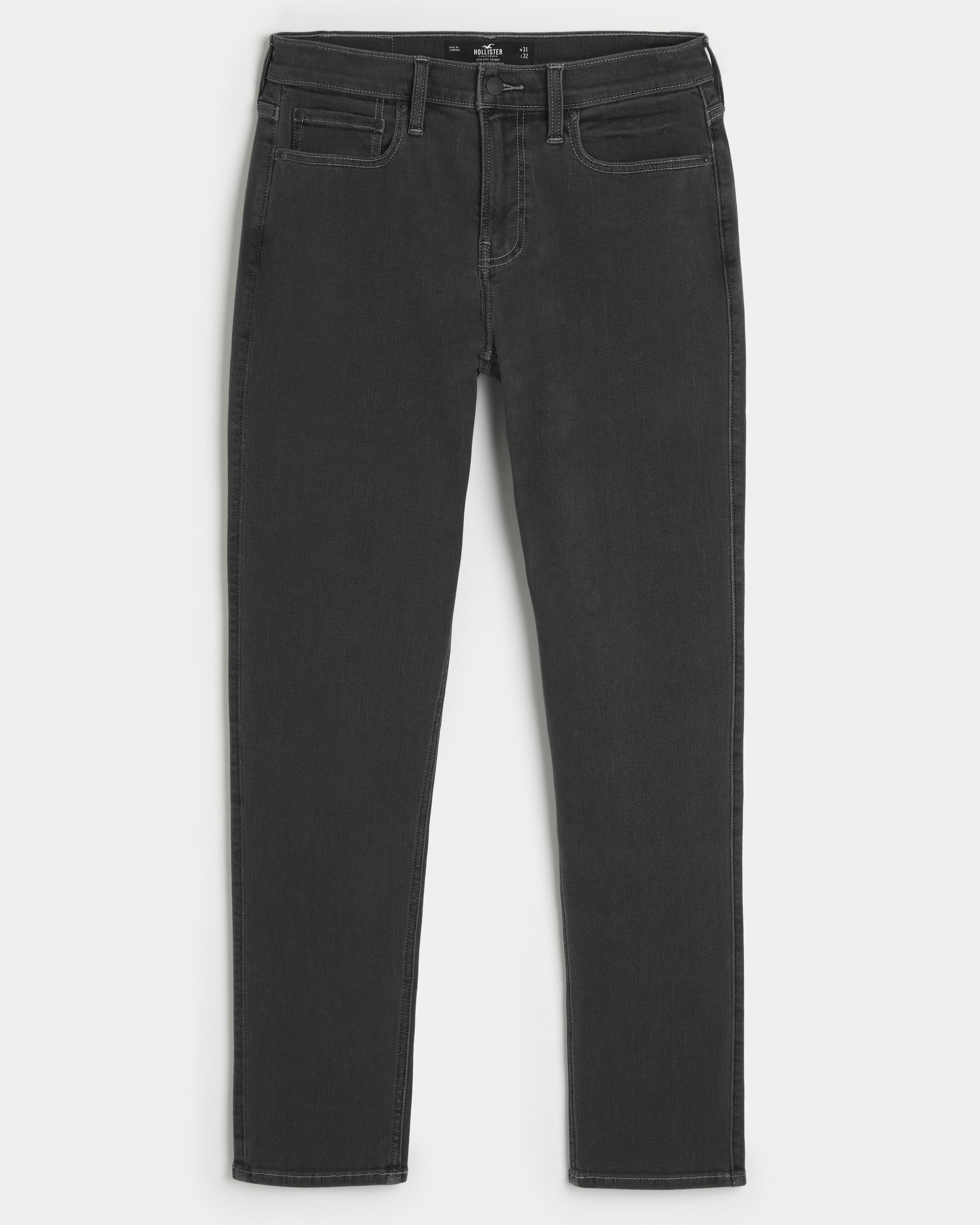 Grey Athletic Skinny Jeans Product Image