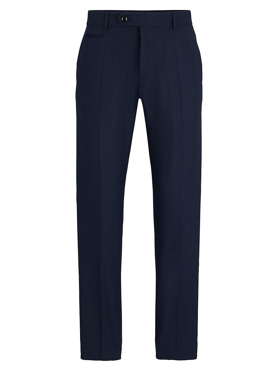 Mens Slim-Fit Trousers in Wrinkle-Resistant Melange Fabric Product Image