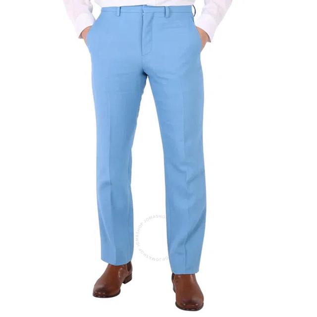 Men's Blue Topaz Tailored Straight-leg Trousers Product Image