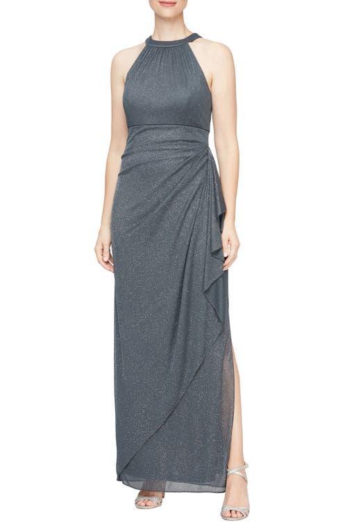 Alex Evenings Halter Glitter Formal Gown Product Image