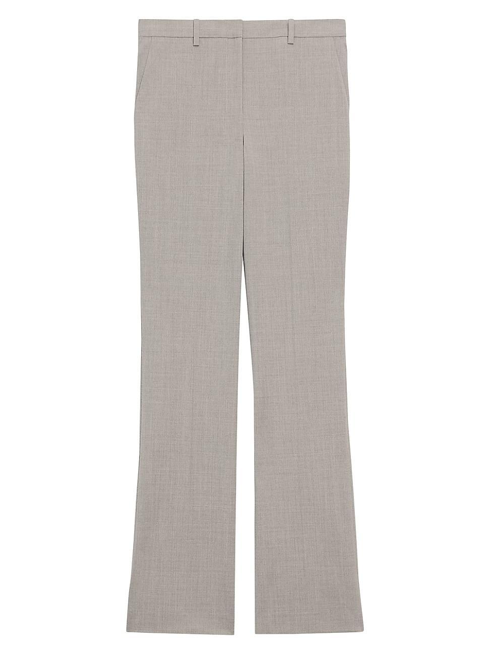 Womens Stretch Wool Straight Full-Length Trousers Product Image