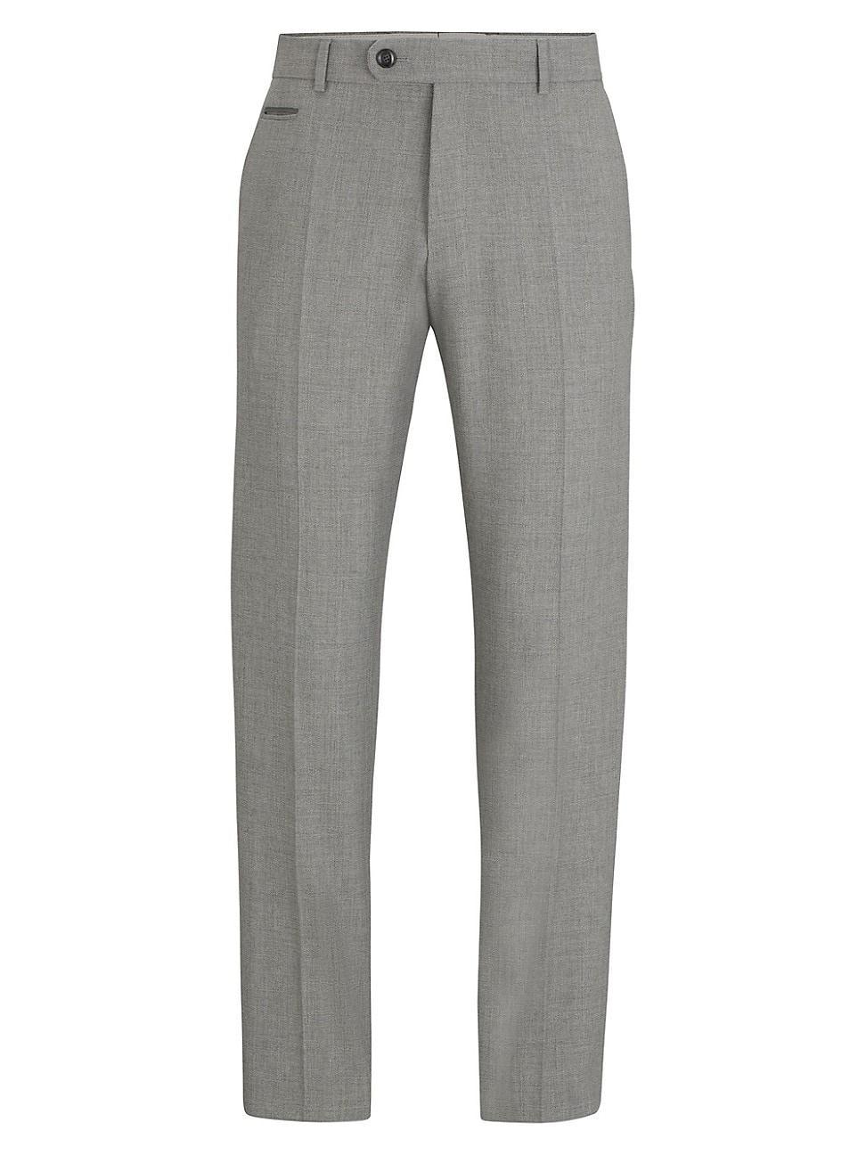 Mens Slim-Fit Trousers in Wrinkle-Resistant Melange Fabric product image