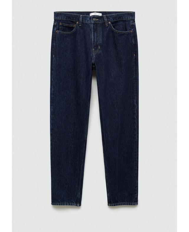 Mango Mens Dark-Wash Straight-Fit Jeans Product Image