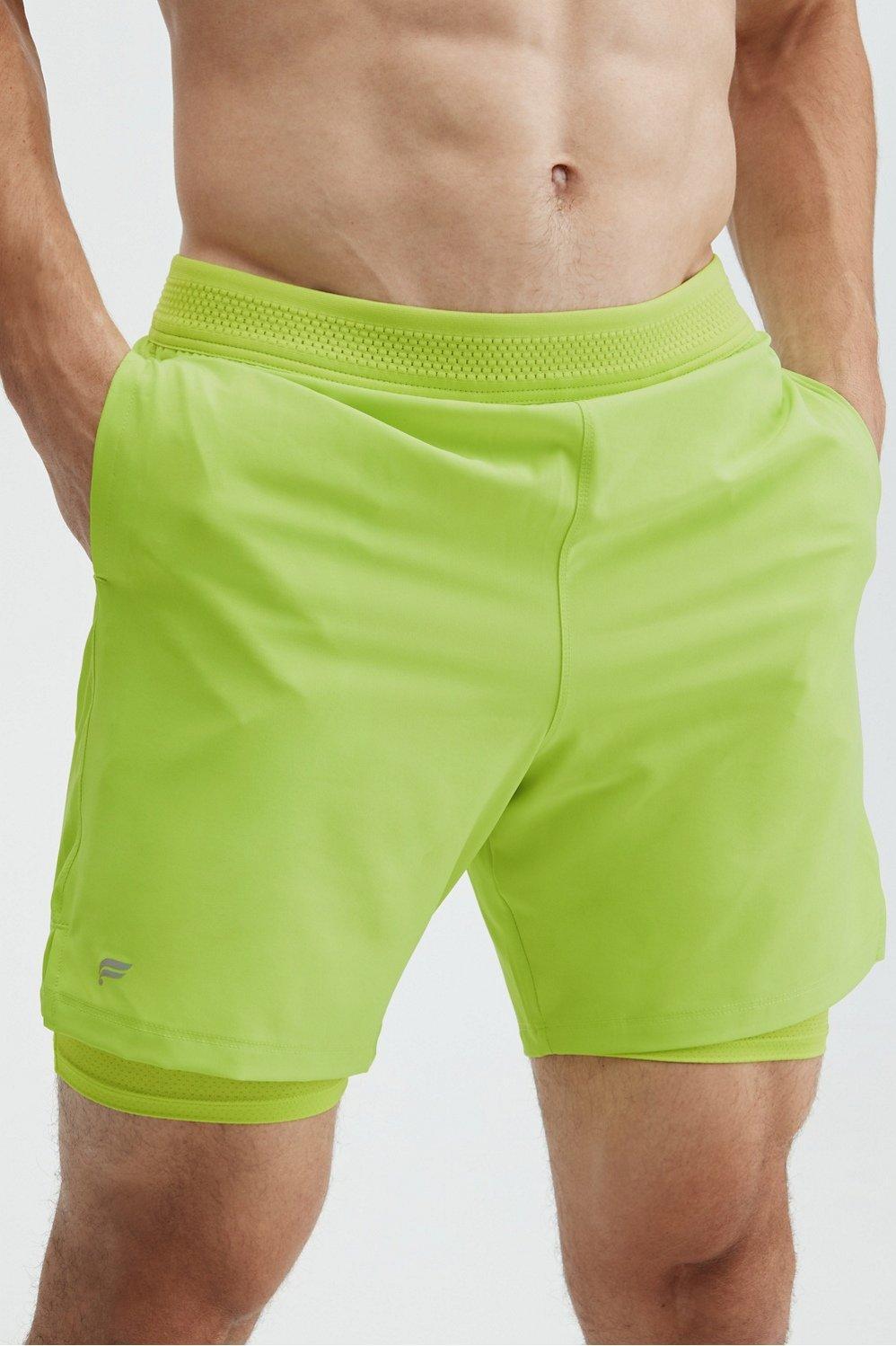 Fabletics Men The Fundamental Short (Lined) male Vivid Lime Size XL Product Image