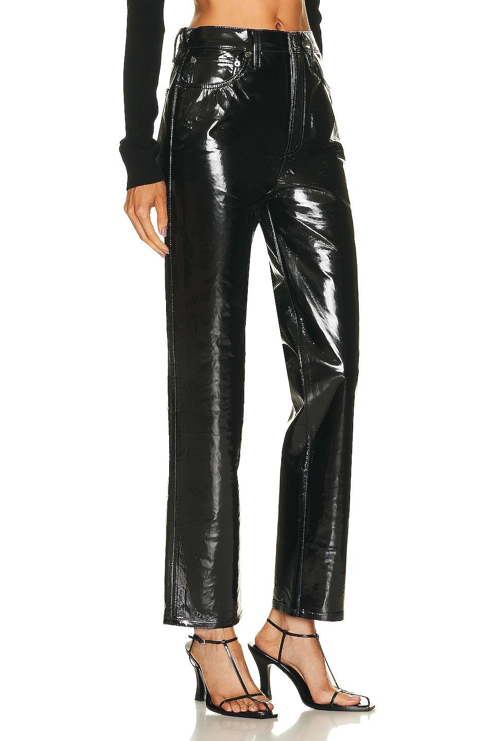 AGOLDE Recycled Leather 90's Pinch Waist in Black Product Image