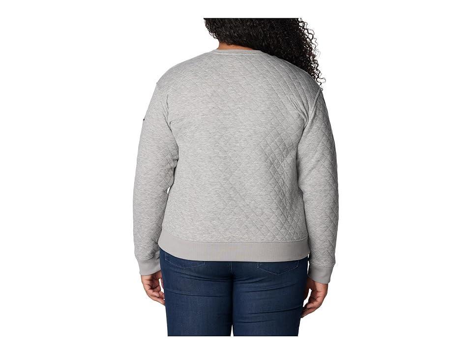 Columbia Plus Size Columbia Lodge Quilted Crew (Light Grey Heather) Women's Clothing Product Image