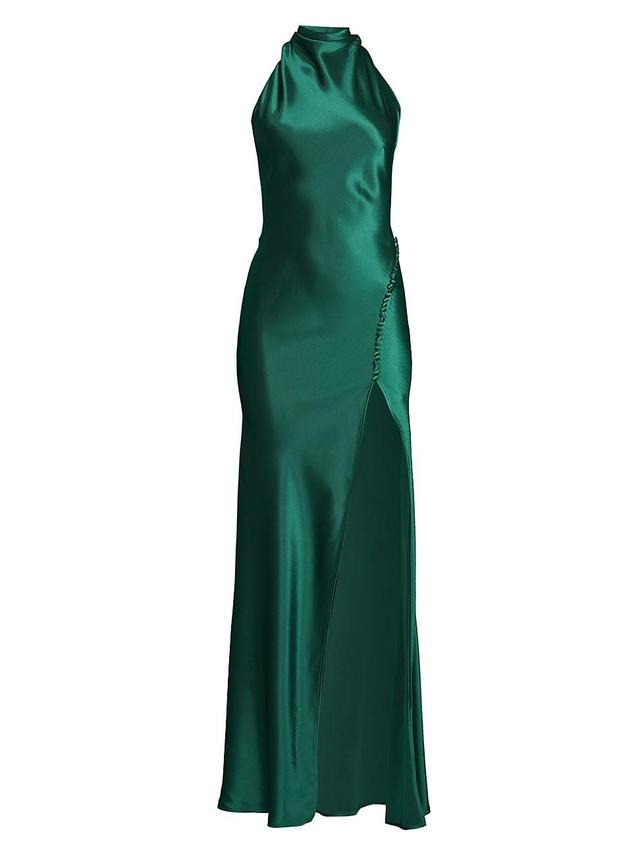 Womens Penelope Satin Halter Gown Product Image