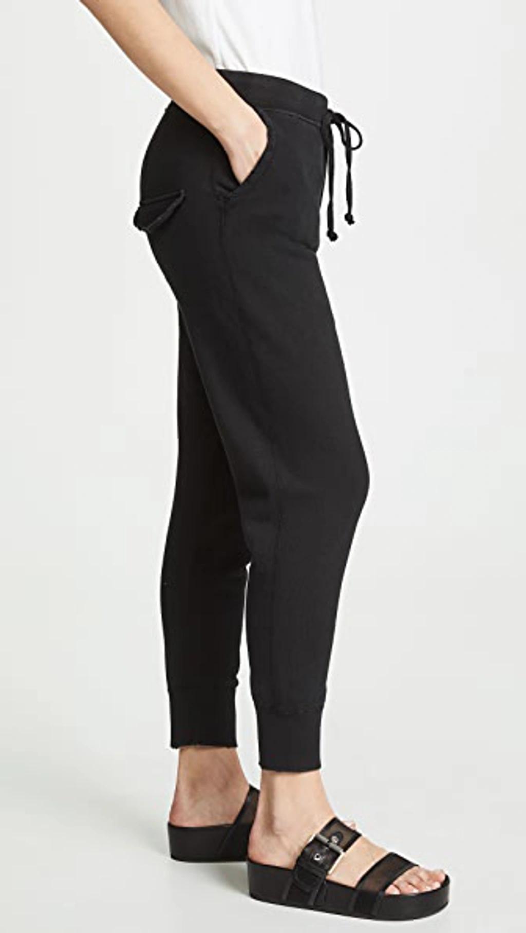 NILI LOTAN Nolan Cropped Cotton-jersey Track Pants In Black Product Image