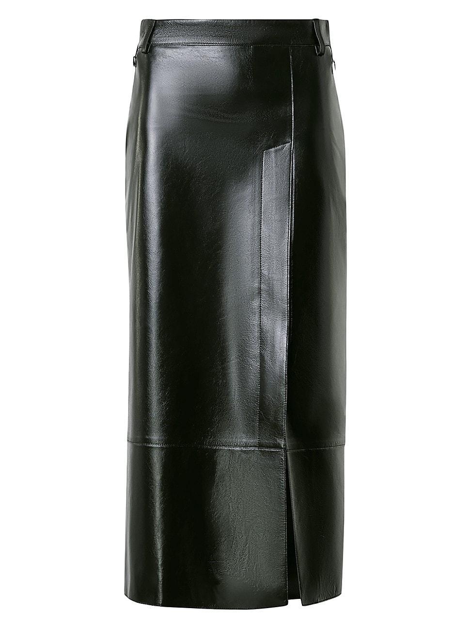 Womens Leather Pencil Midi-Skirt product image