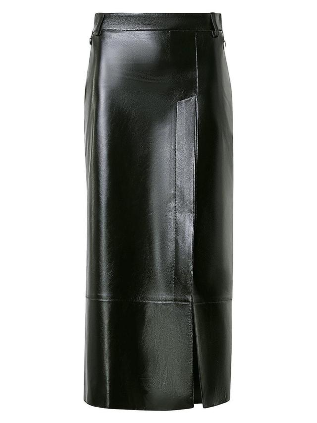 Womens Leather Pencil Midi-Skirt Product Image