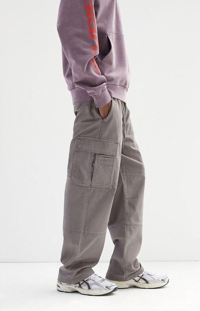 Men's Stretch Gray Baggy Cargo Pants Product Image