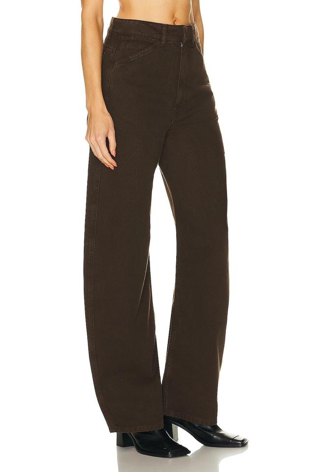 Lemaire High Waisted Curved Pant in Brown Product Image