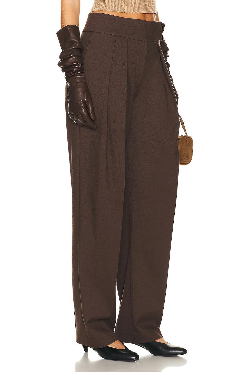 Helsa Crossover Suit Trouser Chocolate. (also in M). Product Image