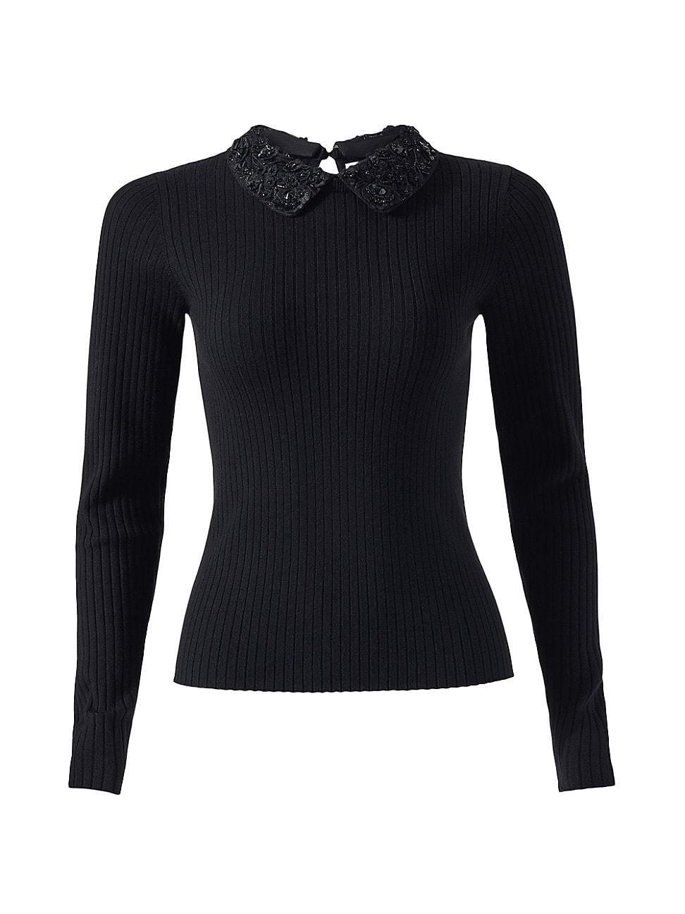 Womens Ribbed Wool Long-Sleeve Sweater Product Image