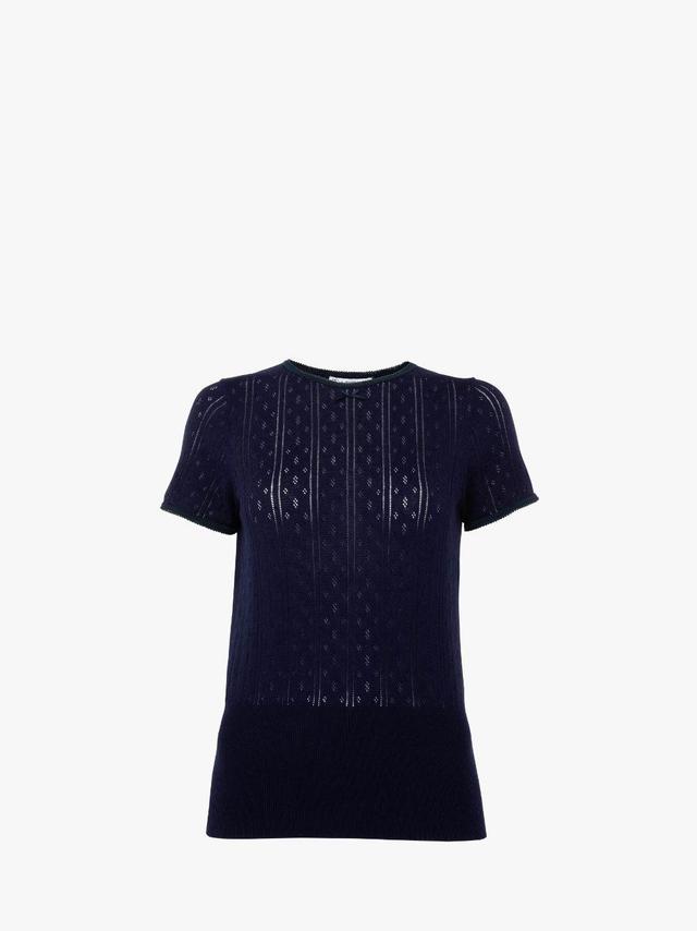 POINTELLE CAP SLEEVE TOP in blue | JW Anderson US  Product Image