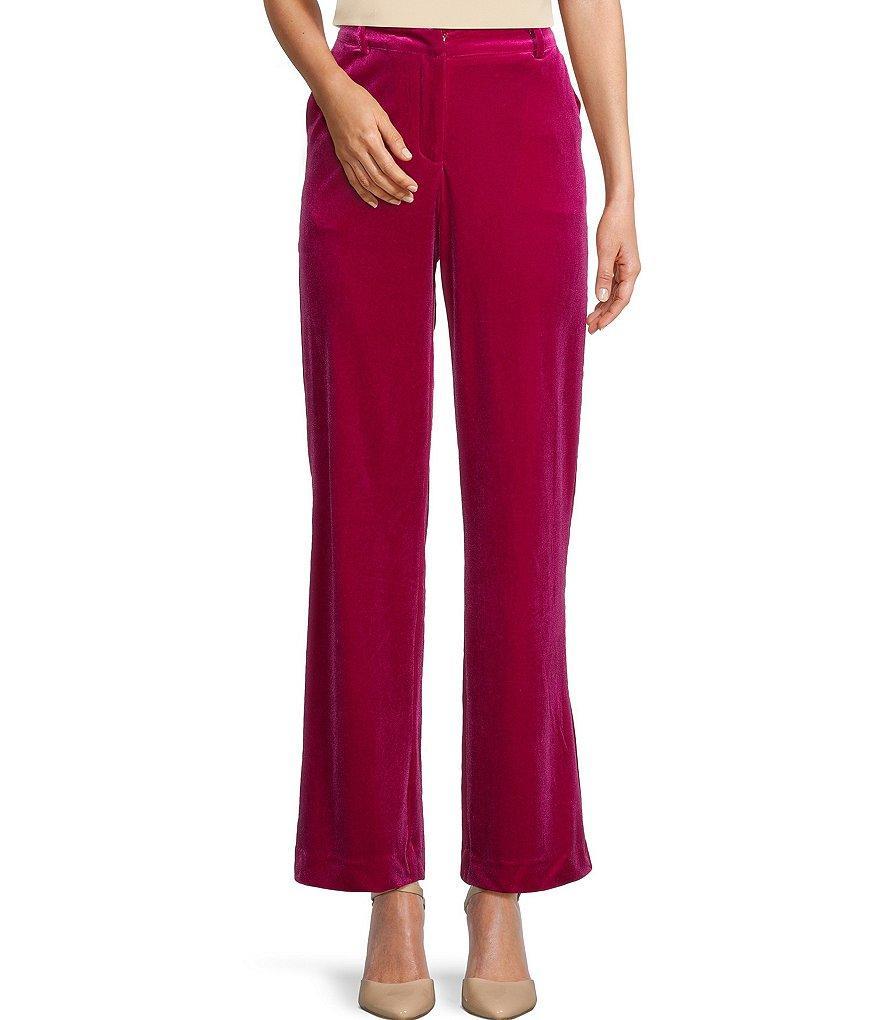 Skies Are Blue Velvet High Waisted Wide Leg Coordinating Pants Product Image