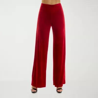 Premier Amour Velvet Womens Mid Rise Wide Leg Pull-On Pants Product Image