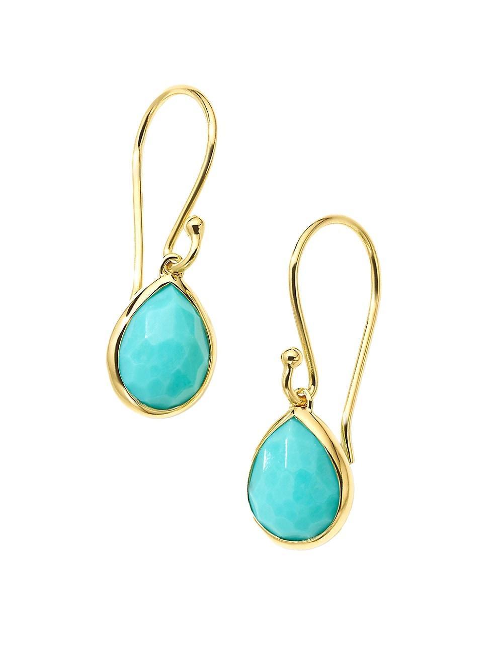 Womens Rock Candy 18K Green Gold & Amethyst Teeny Teardrop Earrings Product Image