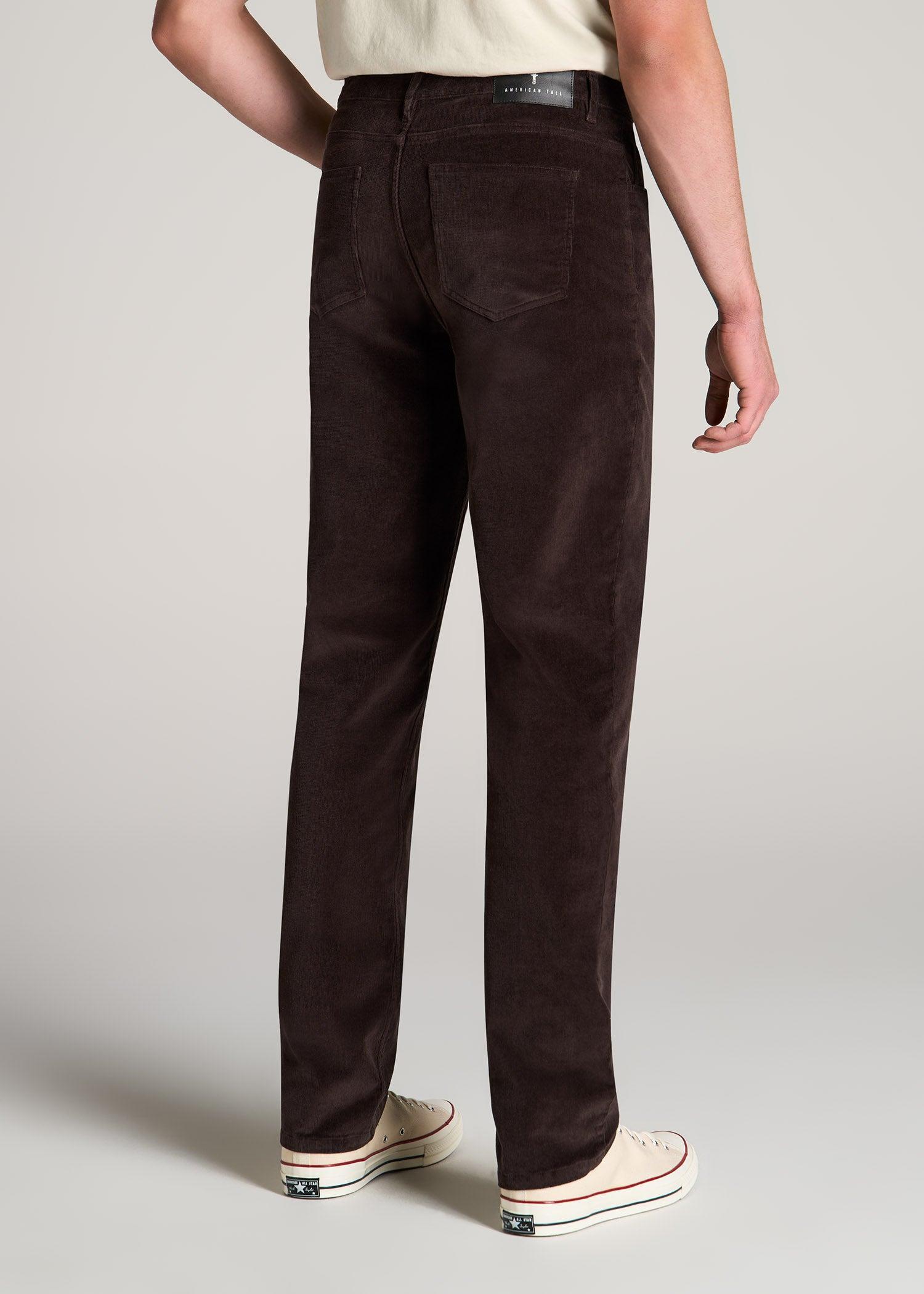 STRAIGHT-LEG Stretch Corduroy Pants for Tall Men in Chocolate Male Product Image