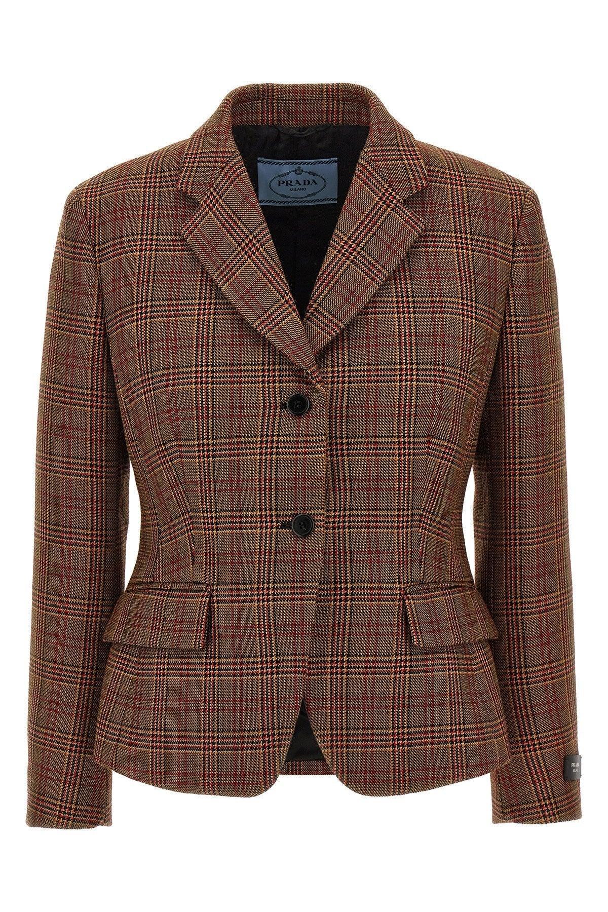 Plaid-check Blazer In Multicolor Product Image