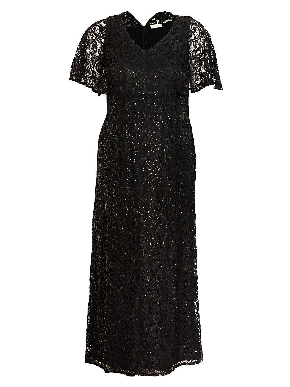 Womens Celestial Cape-Sleeve Lace Gown Product Image