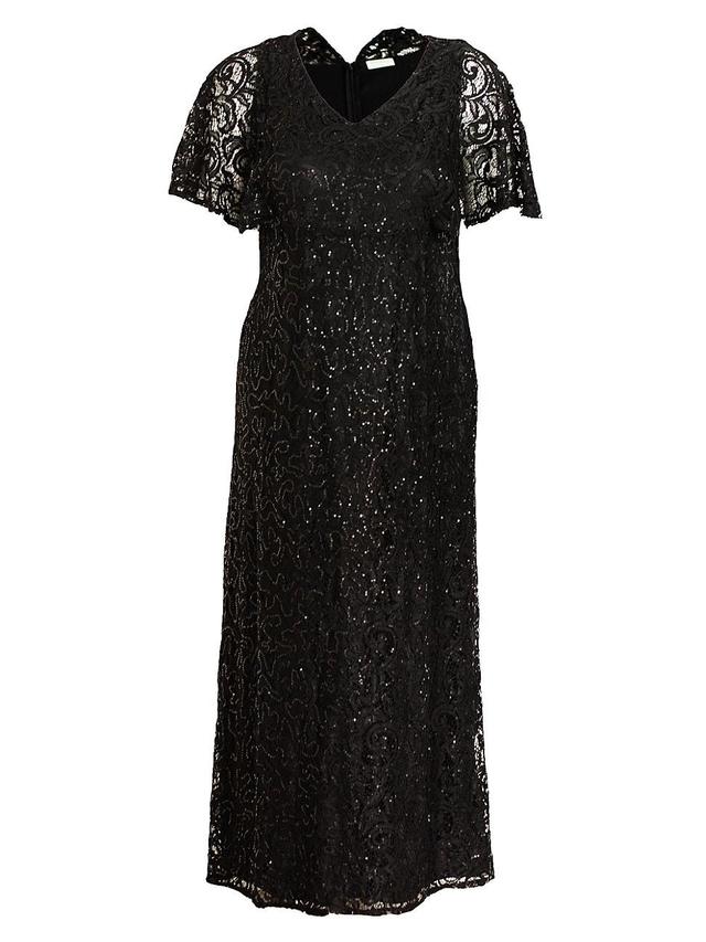 Kiyonna Celestial Cape Sleeve Lace Gown Product Image