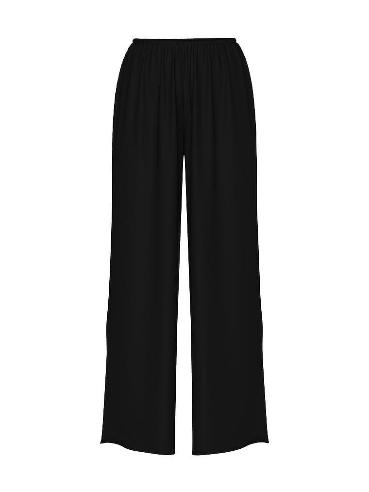 Sheer Crinkle Wide-Leg Pants Product Image