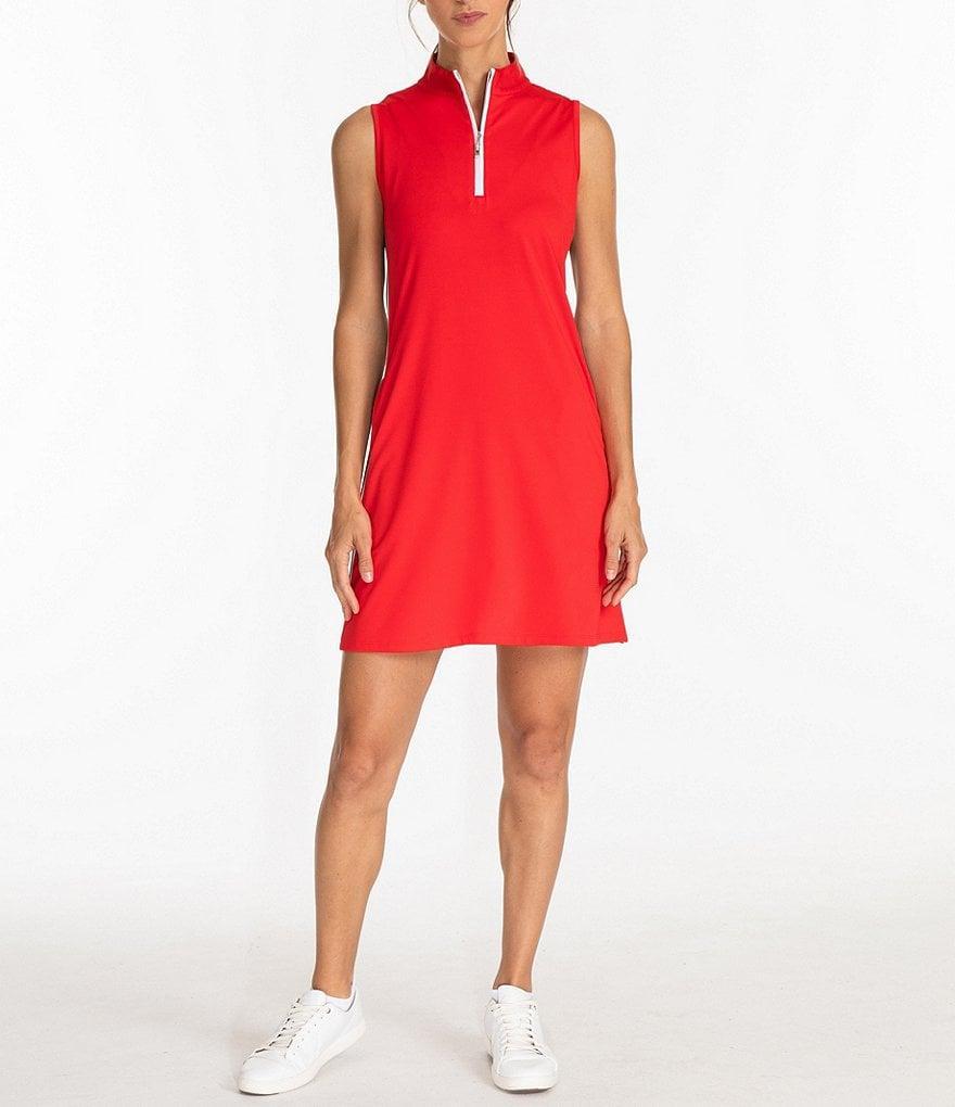 Sport Haley Dillon Sleeveless Quarter Zip Mock Neck Shift Dress Product Image