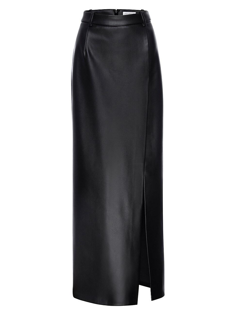 Womens Faux Leather Maxi Skirt Product Image