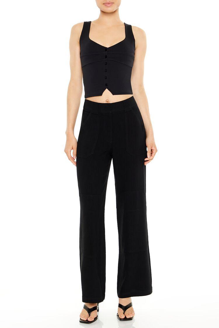 High-Rise Wide-Leg Trouser Pants | Forever 21 Product Image