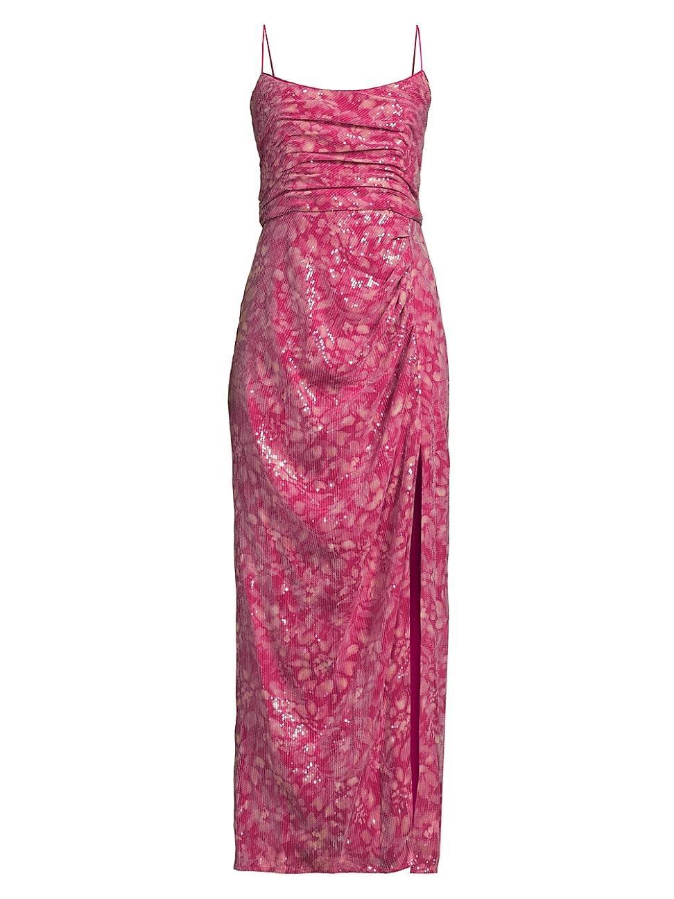 Womens Luxe Floral Sequin Sleeveless Gown product image