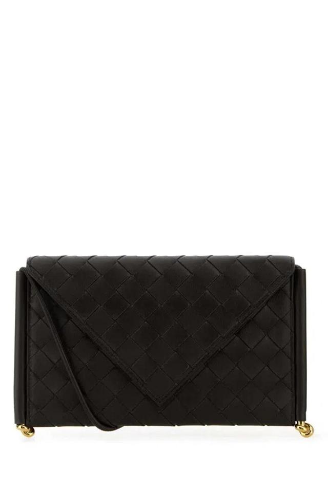 Solstice Envelope Intrecciato Leather Crossbody Bag In Black Product Image