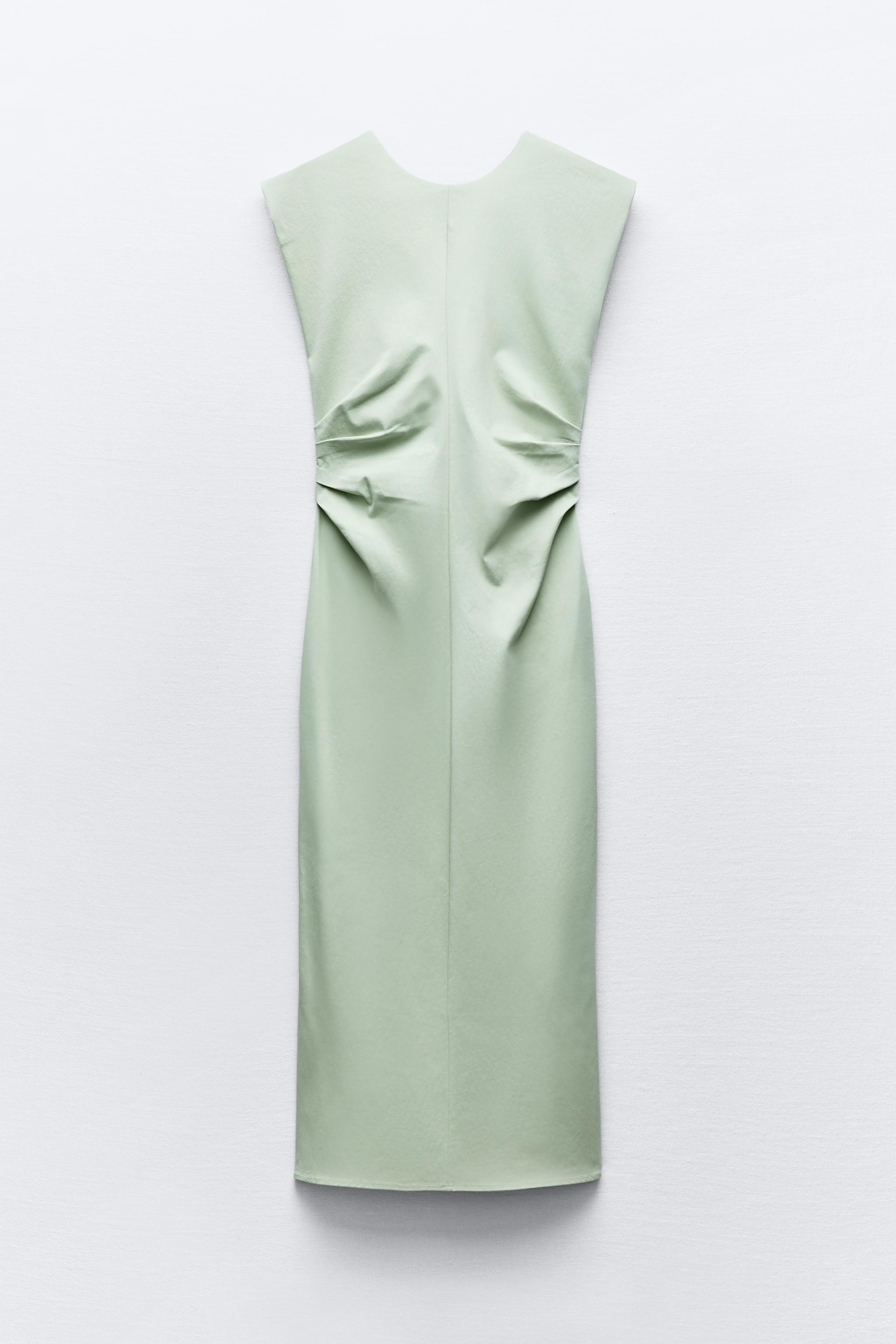 DRAPED WAIST MIDI DRESS Product Image