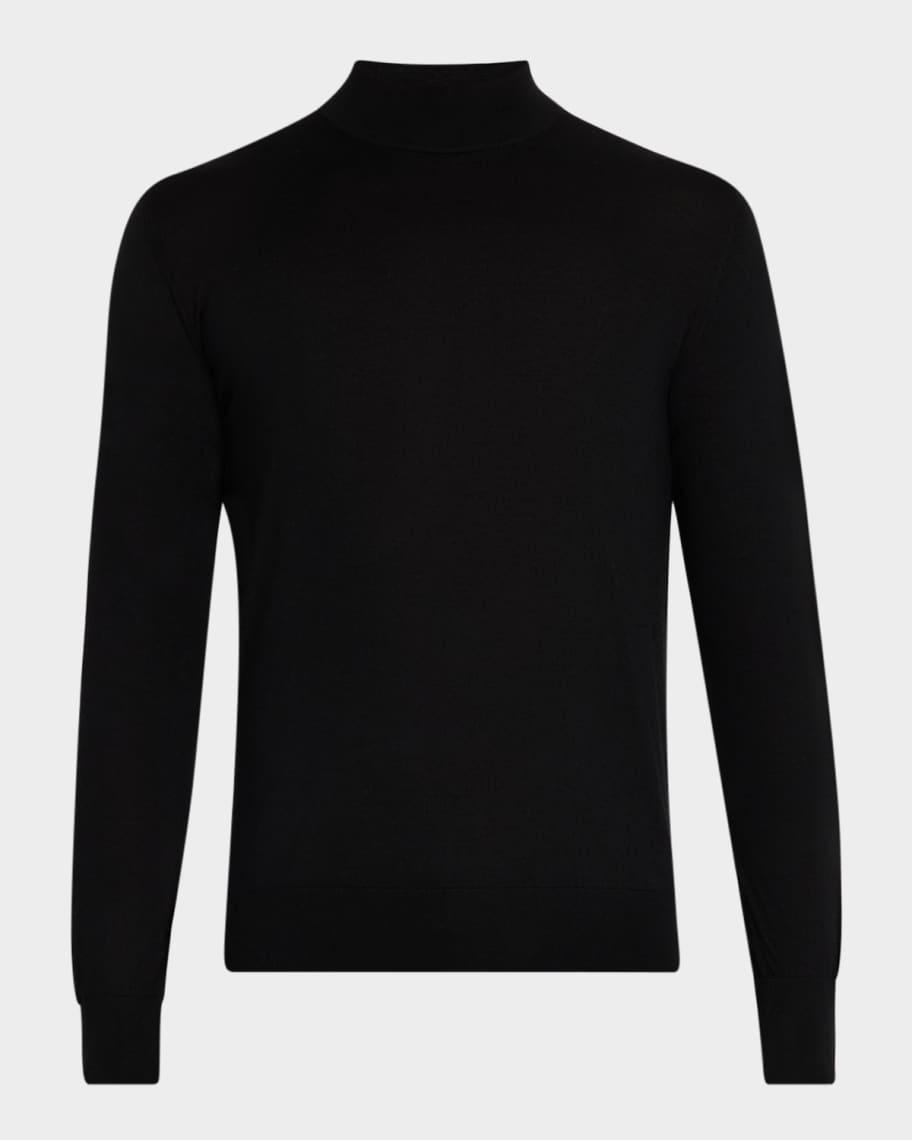 Men's Cashmere and Silk Mock Neck Sweater Product Image