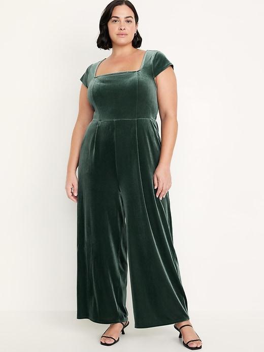 Fit &amp; Flare Velvet Jumpsuit Product Image